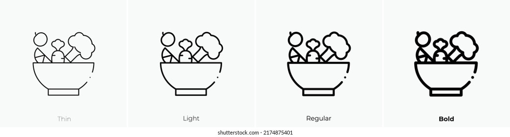 vegetarian icon. Thin, Light Regular And Bold style design isolated on white background