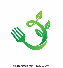 Vegetarian Logo Design Food Logo Leaf Stock Vector (Royalty Free ...