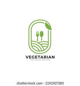 Vegetarian Logo icon Template Design.