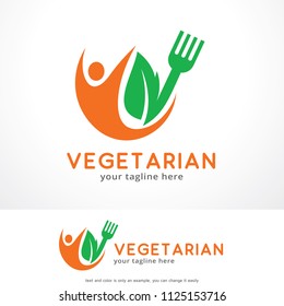 Vegetarian Logo Template Design, Creative Symbol, Icon
