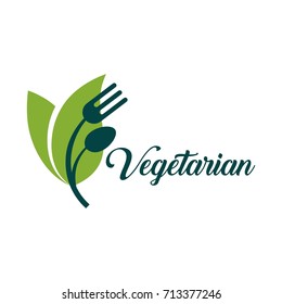 Vegetarian Logo Template Design Vector, restaurant logo, natural food Logo