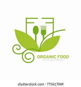 Vegetarian Logo Template Design Vector, restaurant logo, natural food Logo