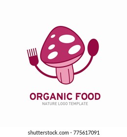 Vegetarian Logo Template Design Vector, restaurant logo, natural food Logo