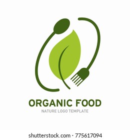 Vegetarian Logo Template Design Vector, restaurant logo, natural food Logo