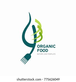 Vegetarian Logo Template Design Vector, restaurant logo, natural food Logo