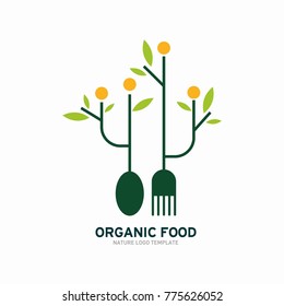 Vegetarian Logo Template Design Vector, restaurant logo, natural food Logo