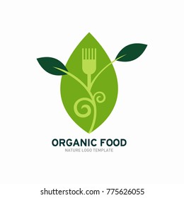 Vegetarian Logo Template Design Vector, restaurant logo, natural food Logo