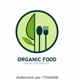 Vegetarian Logo Template Design Vector, restaurant logo, natural food Logo