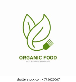 Vegetarian Logo Template Design Vector, restaurant logo, natural food Logo