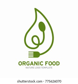 Vegetarian Logo Template Design Vector, restaurant logo, natural food Logo