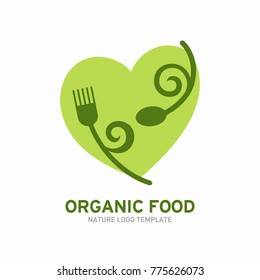 Vegetarian Logo Template Design Vector, restaurant logo, natural food Logo