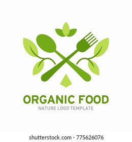 Vegetarian Logo Template Design Vector, restaurant logo, natural food Logo