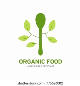 Vegetarian Logo Template Design Vector, restaurant logo, natural food Logo