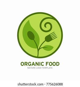 Vegetarian Logo Template Design Vector, restaurant logo, natural food Logo