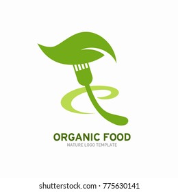 Vegetarian Logo Template Design Vector, restaurant logo, natural food Logo