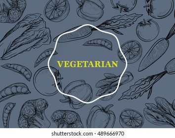 vegetarian logo vector design template