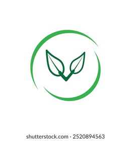 Ilustración de Plantilla de icono de Vector de logotipo vegetariano
