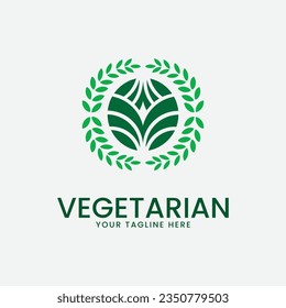 vegetarian logo vector illustration design