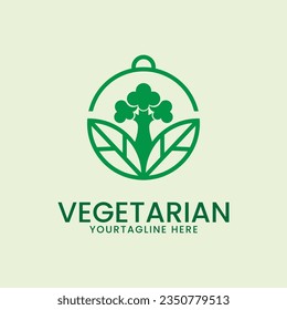 vegetarian logo vector illustration design