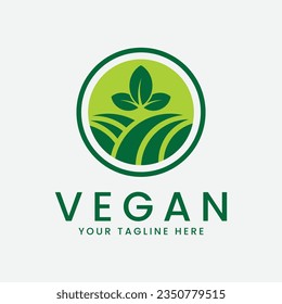 diseño vectorial de logotipo vegetariano