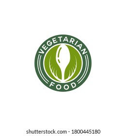 logotipo vegetariano de fondo blanco