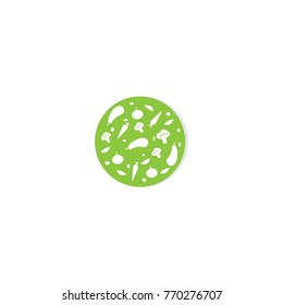 vegetarian logotype negative green and white