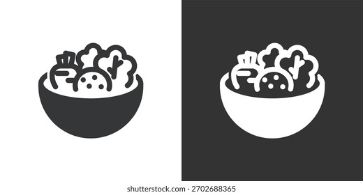 Vegetarian Meal icon. Solid glyph series icon