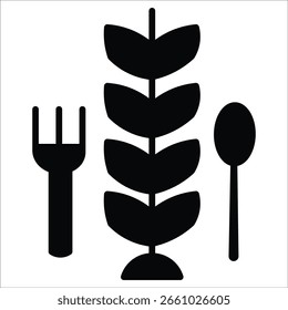 Iconos de comida vegetariana. Ilustración vectorial sólida simple