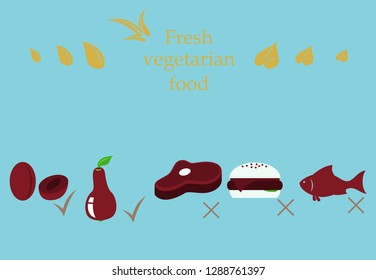 Vegetarian menu for cafe and restaurants. Vegan vegetable labels for natural products.