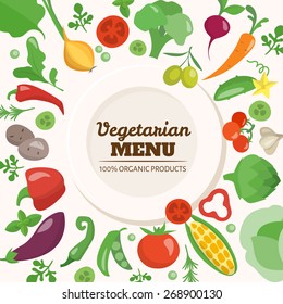 Vegetarian menu cover. 