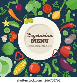 Vegetarian menu infographics. 