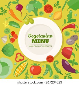 Vegetarian menu infographics. 