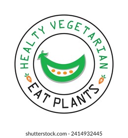 Vegetarian menu logo design simple concept Premium Vector