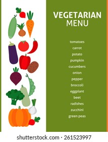 vegetarian menu. organic food