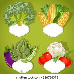 Vegetarian menu - vector banners for your text