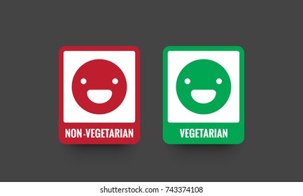 Vegetarian and Non-Vegetarian Smiley Faces