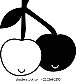 vegetarian Organic Fruit vector icon design, Farming and Agriculture symbol, village life Sign, Rural and Livestock stock illustration, Cherry fruits Farms Concept