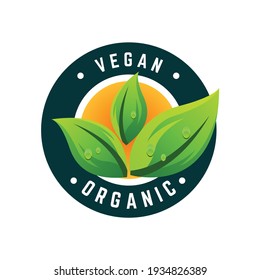 vegetarian organic label logo concept