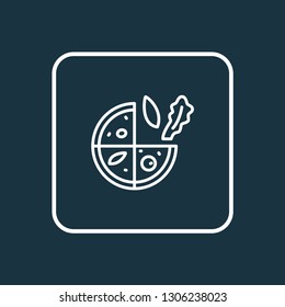 Vegetarian pizza icon line symbol. Premium quality isolated pizzeria element in trendy style.