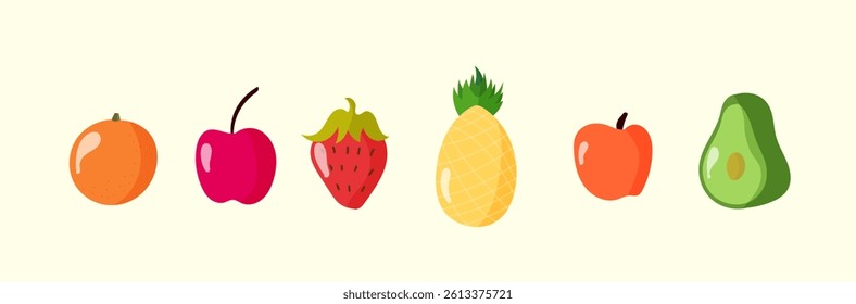 Vegetarian recipes start with ripe fruit like watermelon, durian, banana, apple, orange, lemon, plum, pear, kiwi, pineapple, pomegranate, cherry, strawberry, blueberry, avocado, peach, citrous. 
