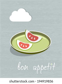 Vegetarian restaurant concept. Restaurant menu flyer. Vector illustration.