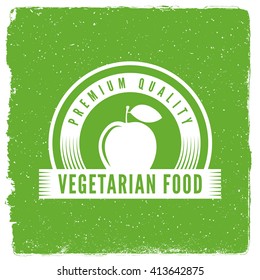 vegetarian restaurant emblem. vegan food logotype template. vector illustration
