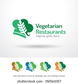 Vegetarian Restaurant Logo Template Design Vector 