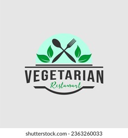 
Vegetarian restaurant vector logo design