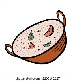 vegetarian rice with vegetables. asia food. Korea, China, Thailand. paella. risotto. tomatoes, basil