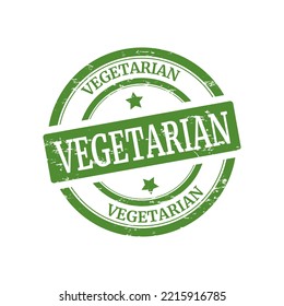 Sello de caucho vegetariano, ilustración vectorial