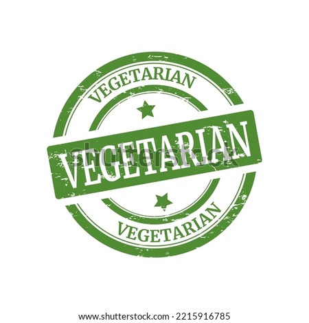 Vegetarian rubber stamp, vector illustration