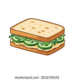 Vegetarian Sandwich With Hummus, Cucumber, and Sprouts