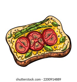Vegetarian sandwich isolated on a white background