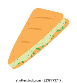 vegetarian sandwich on white background